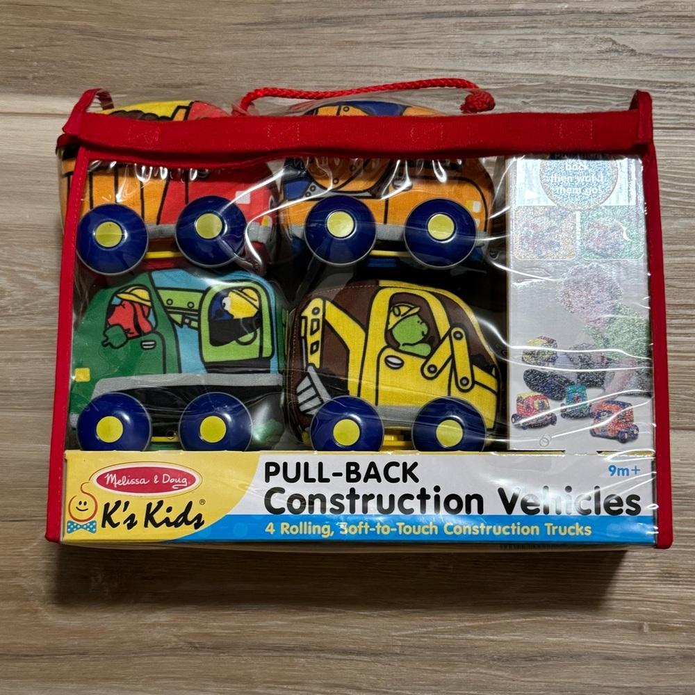 Melissa and Doug pull back construction vehicles
